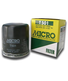 OIL FILTER (MICRO)- T501 - 15601-97202 / 15601-B2010 / 16510-81404 / AY100-KE002 / AY01-14-300B -