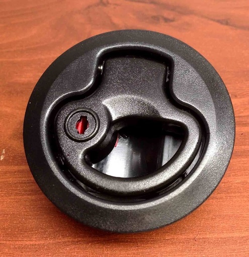 [PS2763] Plastic FLush Pull Latch, 60mmx3 w/Locking, Black